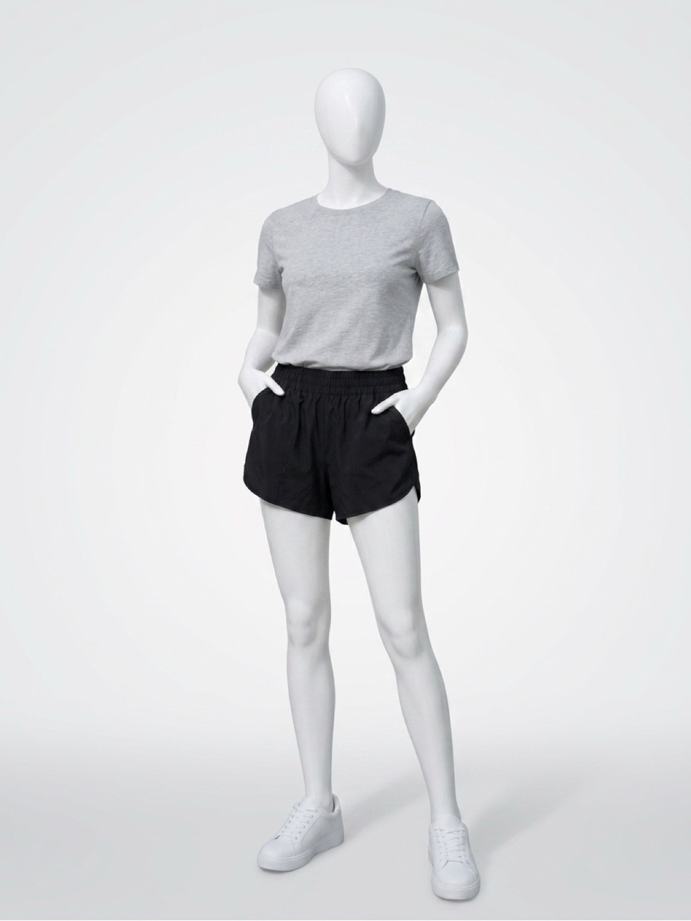 All In Motion Women’s Mid Rise Black Running Shorts Small